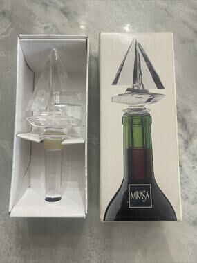 New Mikasa Regatta Lead Crystal Stopper Topper Sail Boat Glass Wine Austria